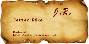 Jetter Réka névjegykártya